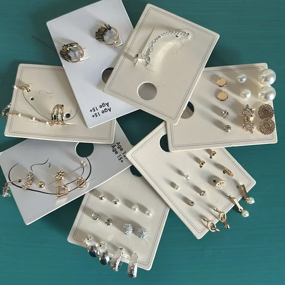 New Bulk Lot Stud Hoop Drop Earring Sets Ear Climbers Singles Gold Silver Tone - Picture 10 of 10